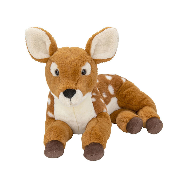Nature Planet pluche knuffel hertje - 37 cm - bruin gestipt - bosdieren -