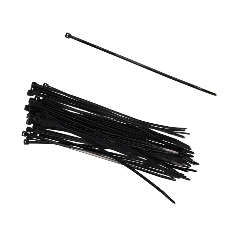 50x stuks Kabelbinders tie-wraps zwart 20 cm -