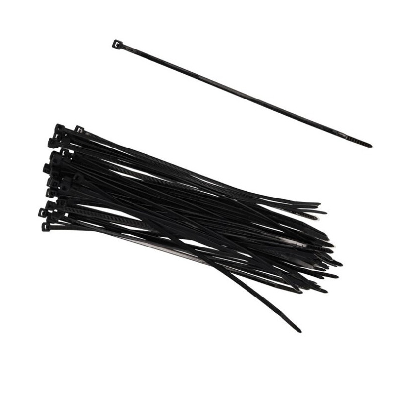 50x stuks Kabelbinders tie-wraps zwart 25 cm -