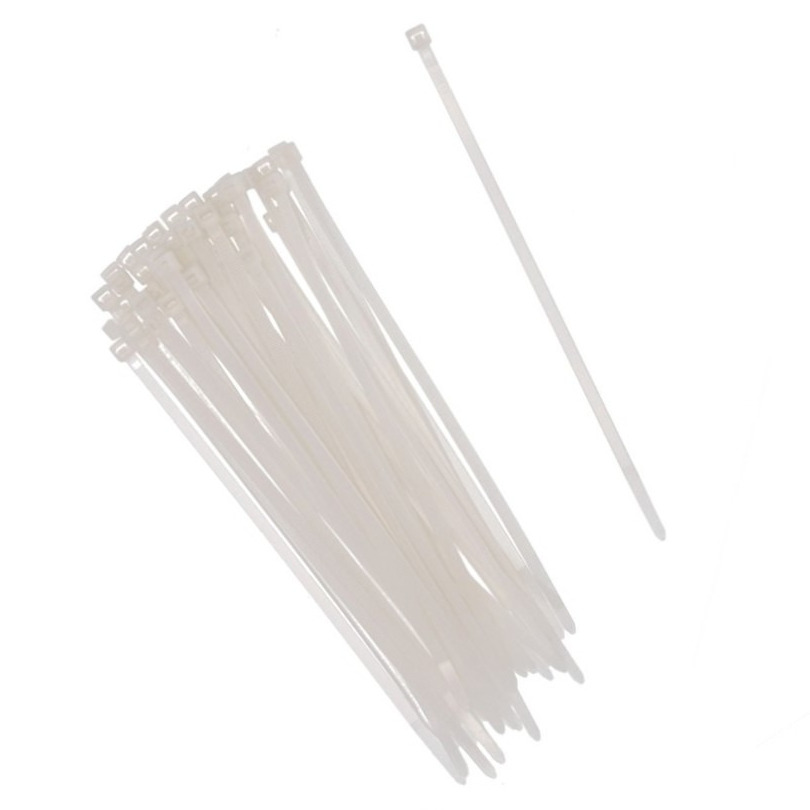 50x stuks Kabelbinders tie-wraps wit 15 cm -