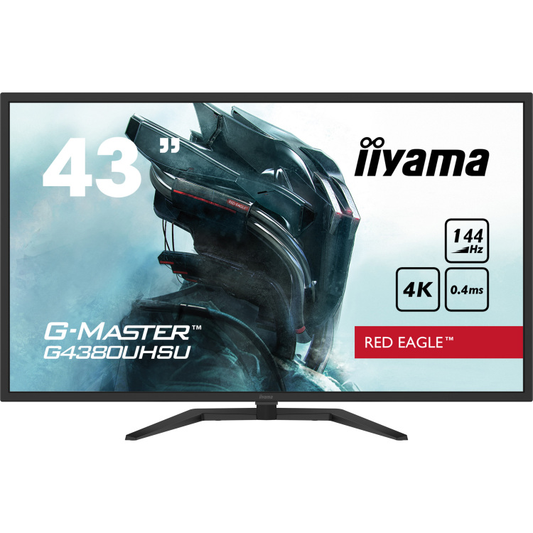 iiyama G-Master Red Eagle G4380UHSU-B1 gaming monitor 4K, 144Hz, HDMI, DisplayPort, USB, Audio, FreeSync