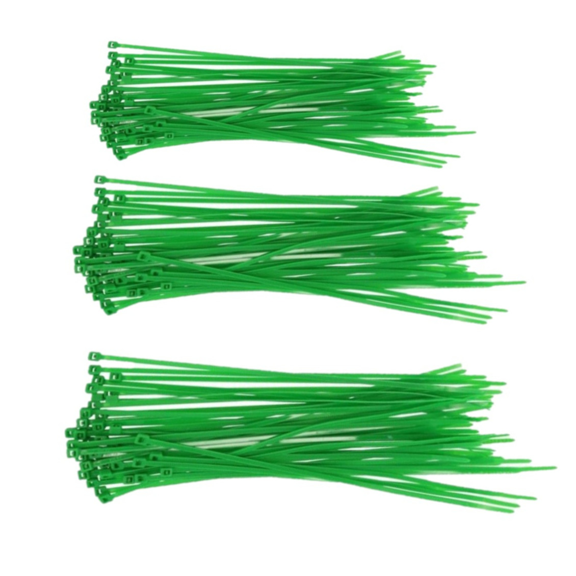 Setje van 150x stuks Kabelbinders/tie-wraps groen 15-20-25 cm 3.6 mm breed -