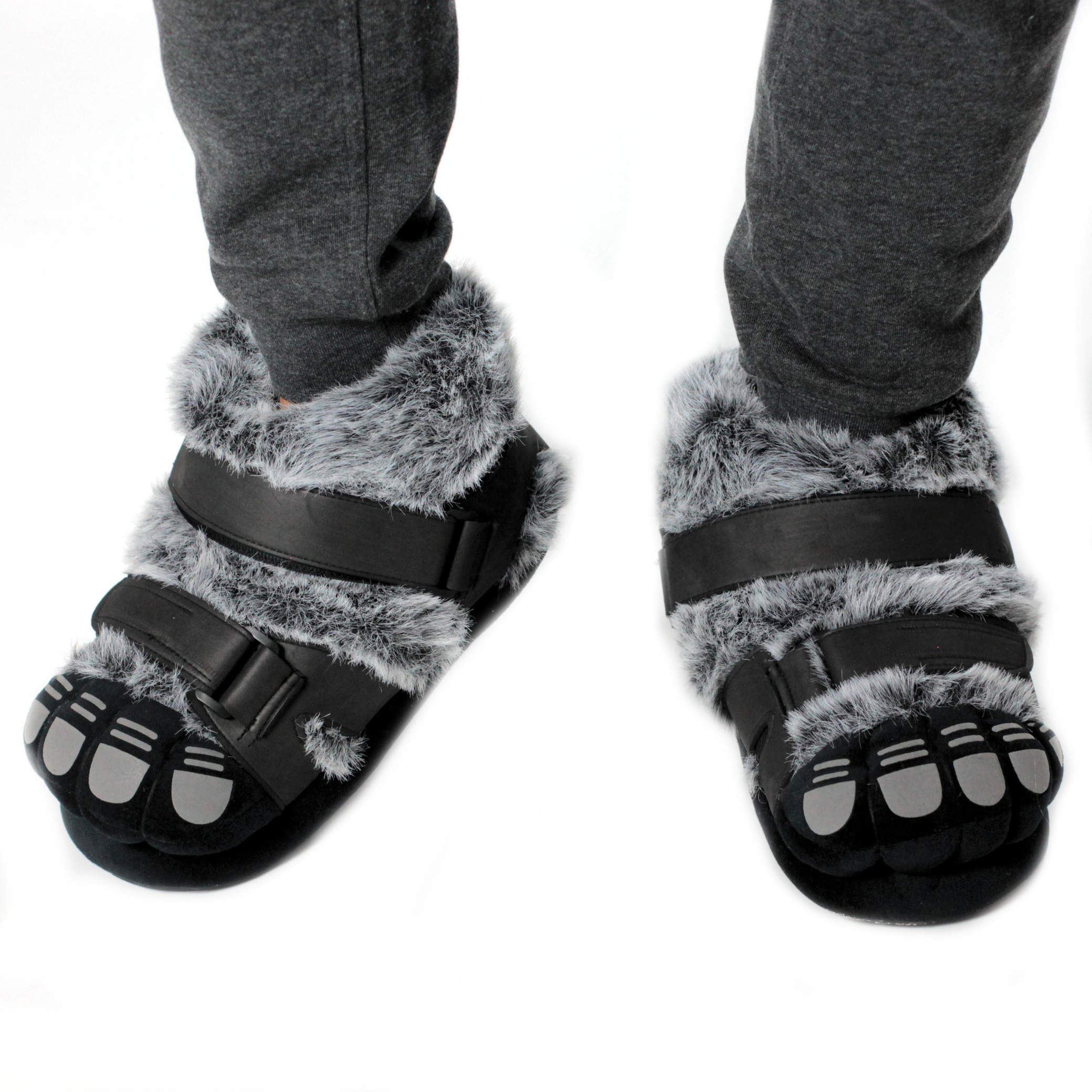 Monster/dieren pantoffels/sloffen harige voeten voor volwassenen LG (39-41,5) -