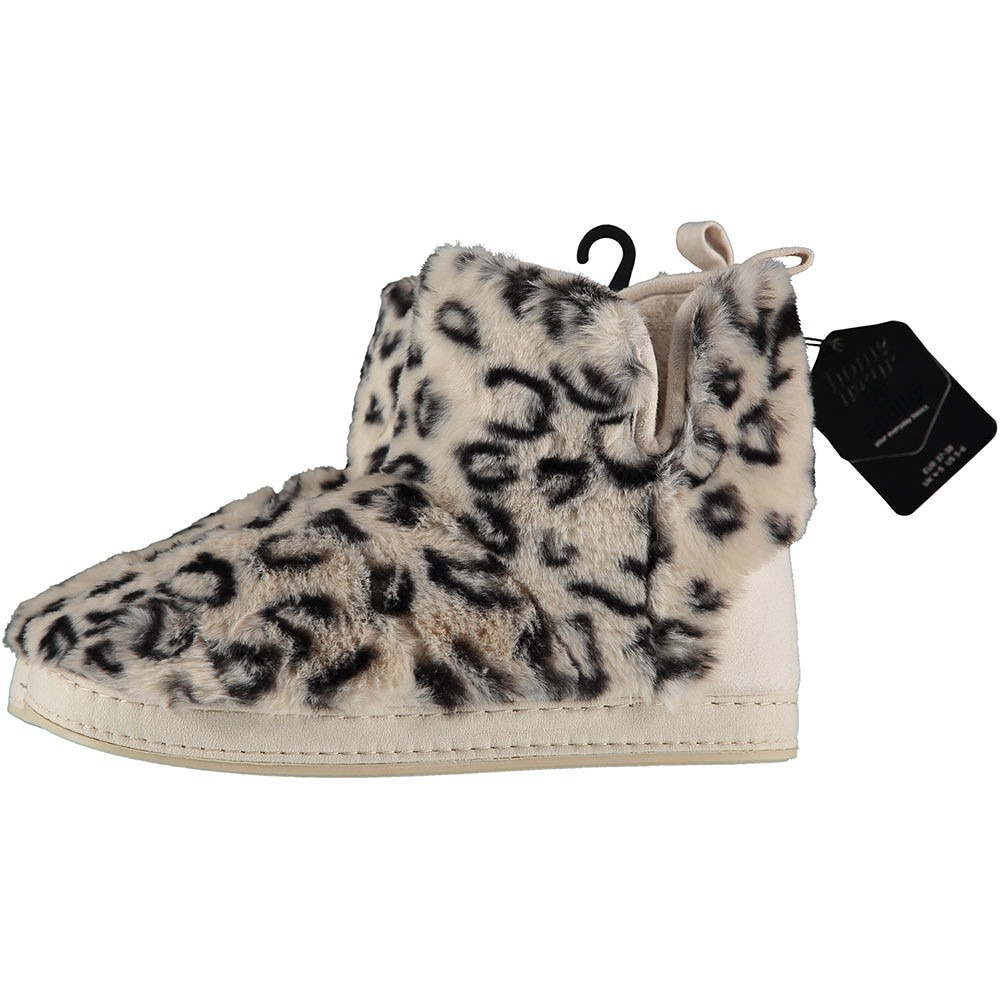 Apollo Dames hoge pantoffels/sloffen luipaard print - beige - maat 41-42 41/42 -