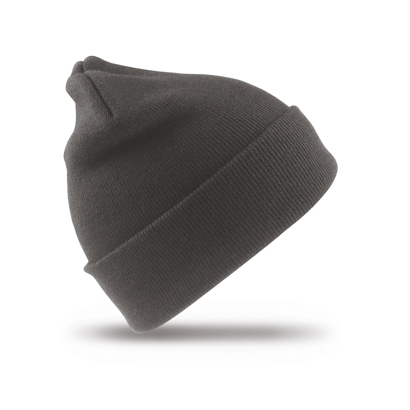 Heren/dames Beanie Wintermuts - donkergrijs - 100% acryl wol - warme mutsen - Dubbel dikke stof One size -