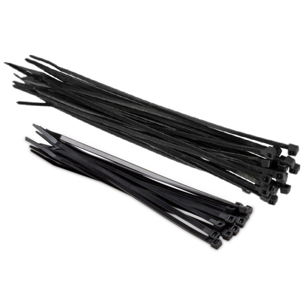 Setje van 100x stuks Kabelbinders/tie-wraps zwart 20-25 cm 3.6 mm breed -
