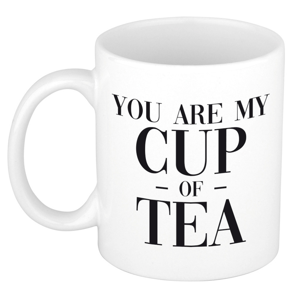 You are my cup of tea cadeau mok / beker wit voor Valentijnsdag 300 ml -
