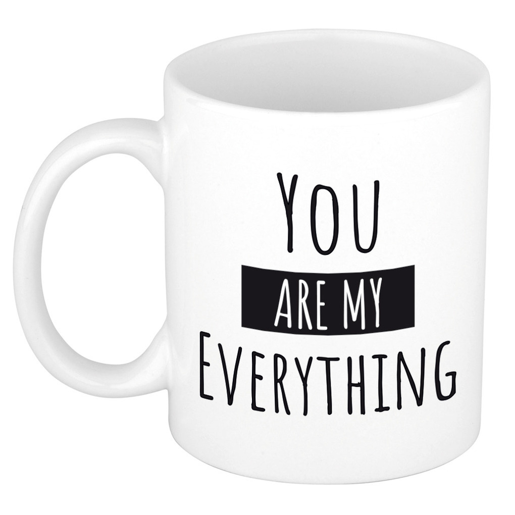 You are my everything cadeau mok / beker wit voor Valentijnsdag 300 ml -