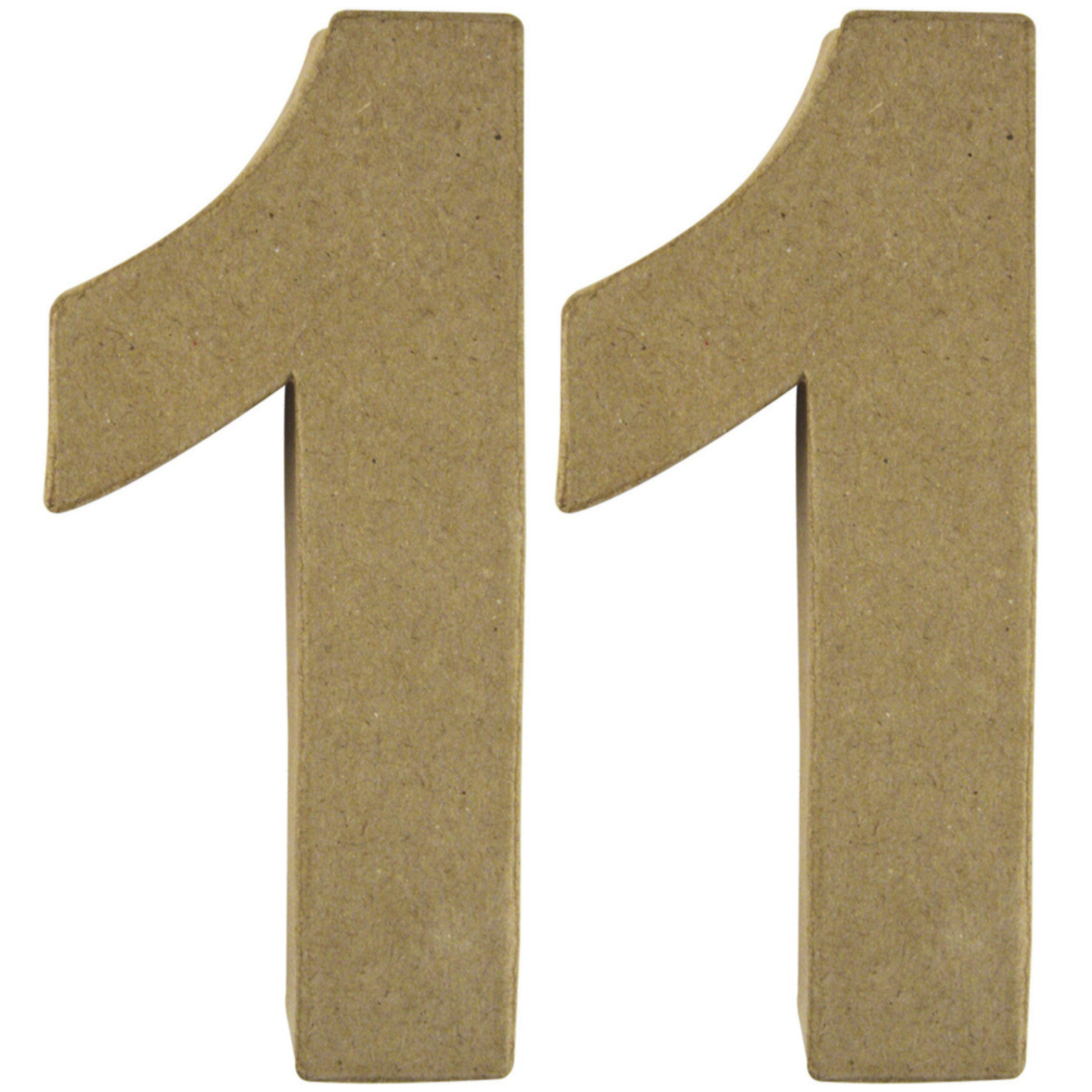 Leeftijd 11 jaar Papier mache 3D hobby knutsel cijfers setje van 15 x 9 x 3 cm -