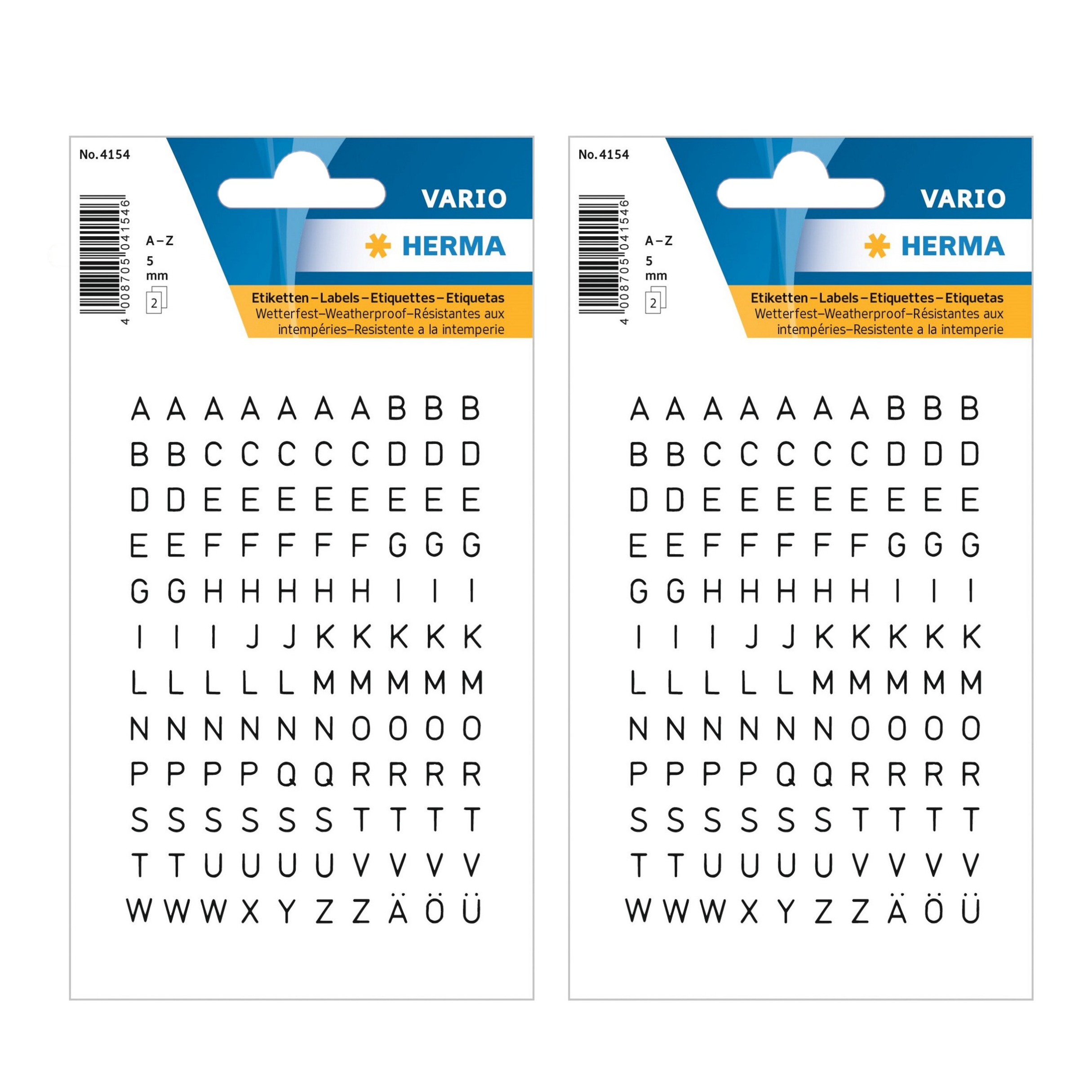 Stickers alfabet plak letters - 480x stuks - zwart/transparant - 5 mm - stickervel -