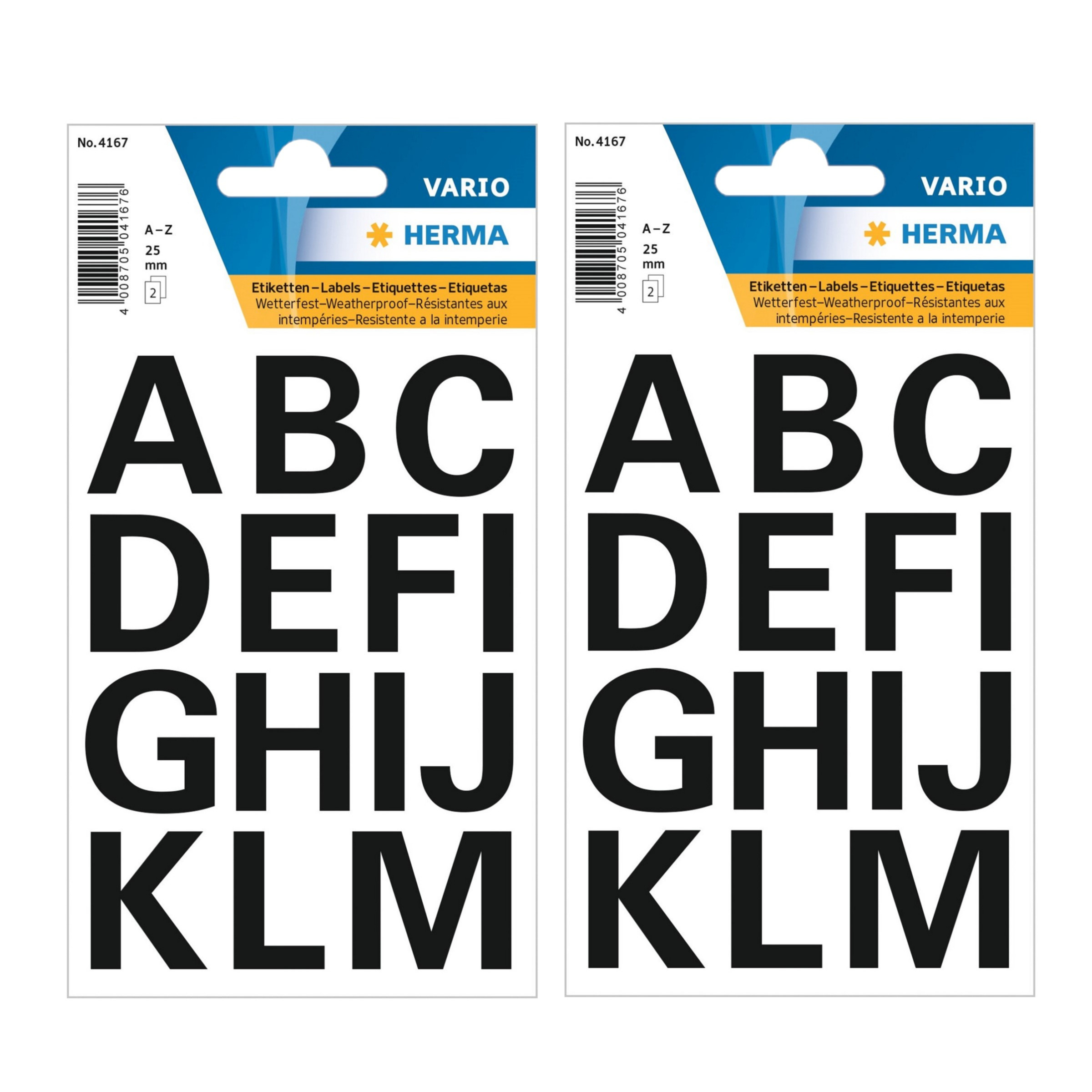 Stickervelletjes 56x alfabet plak letters A-Z zwart 25 mm -