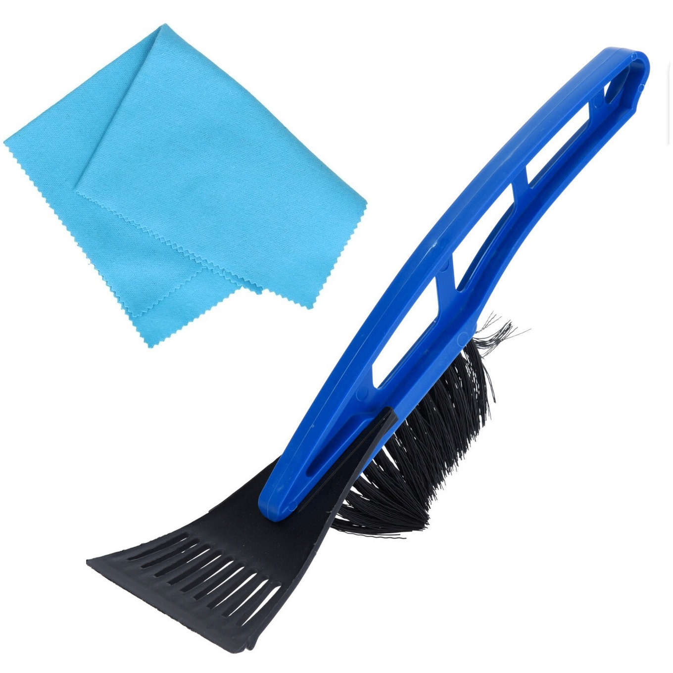Autoramen stevige IJskrabber met borstel blauw 31 cm met anti-condens doek -