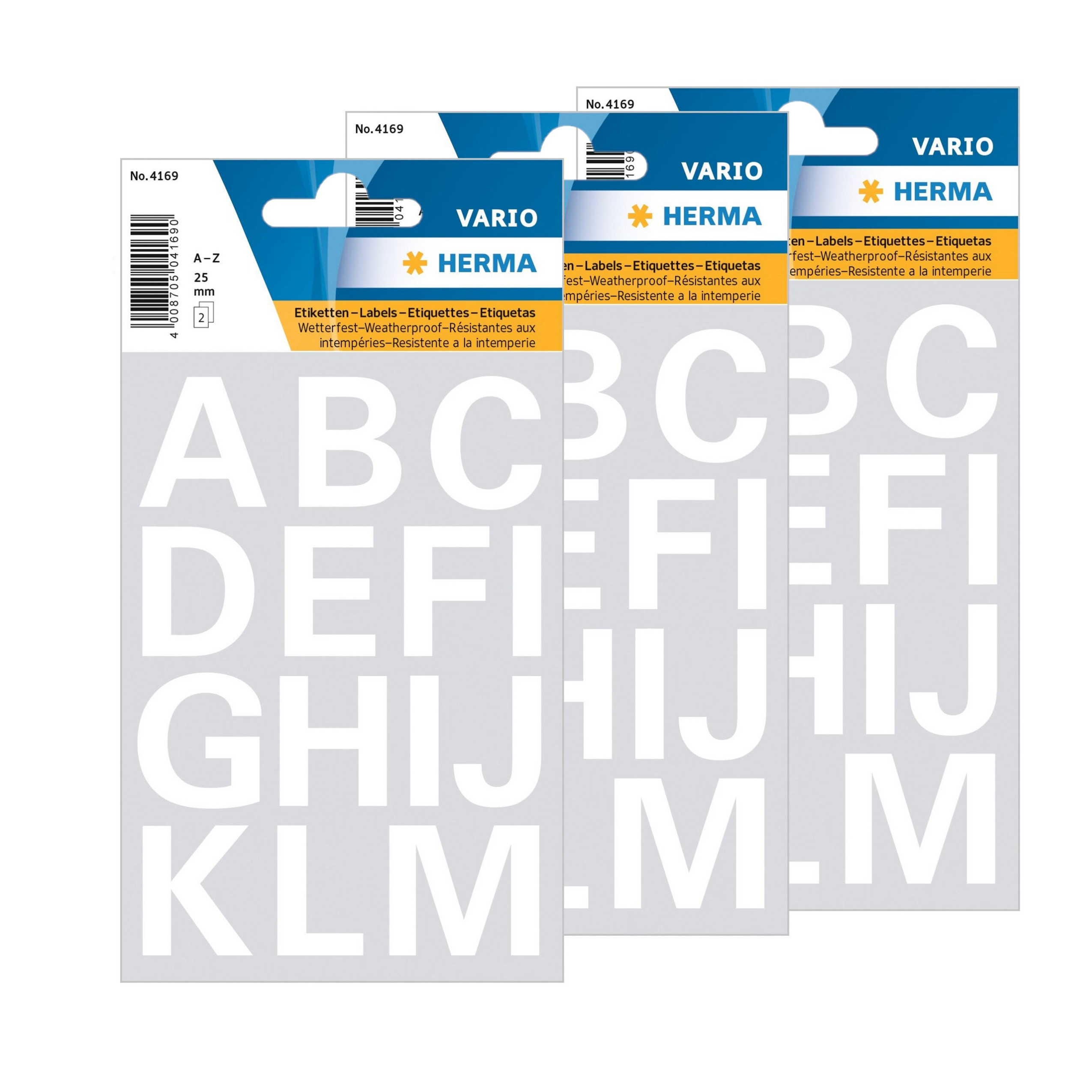 Stickervelletjes met 112x stuks A-Z alfabet plakletters stickers - wit - 25 mm -