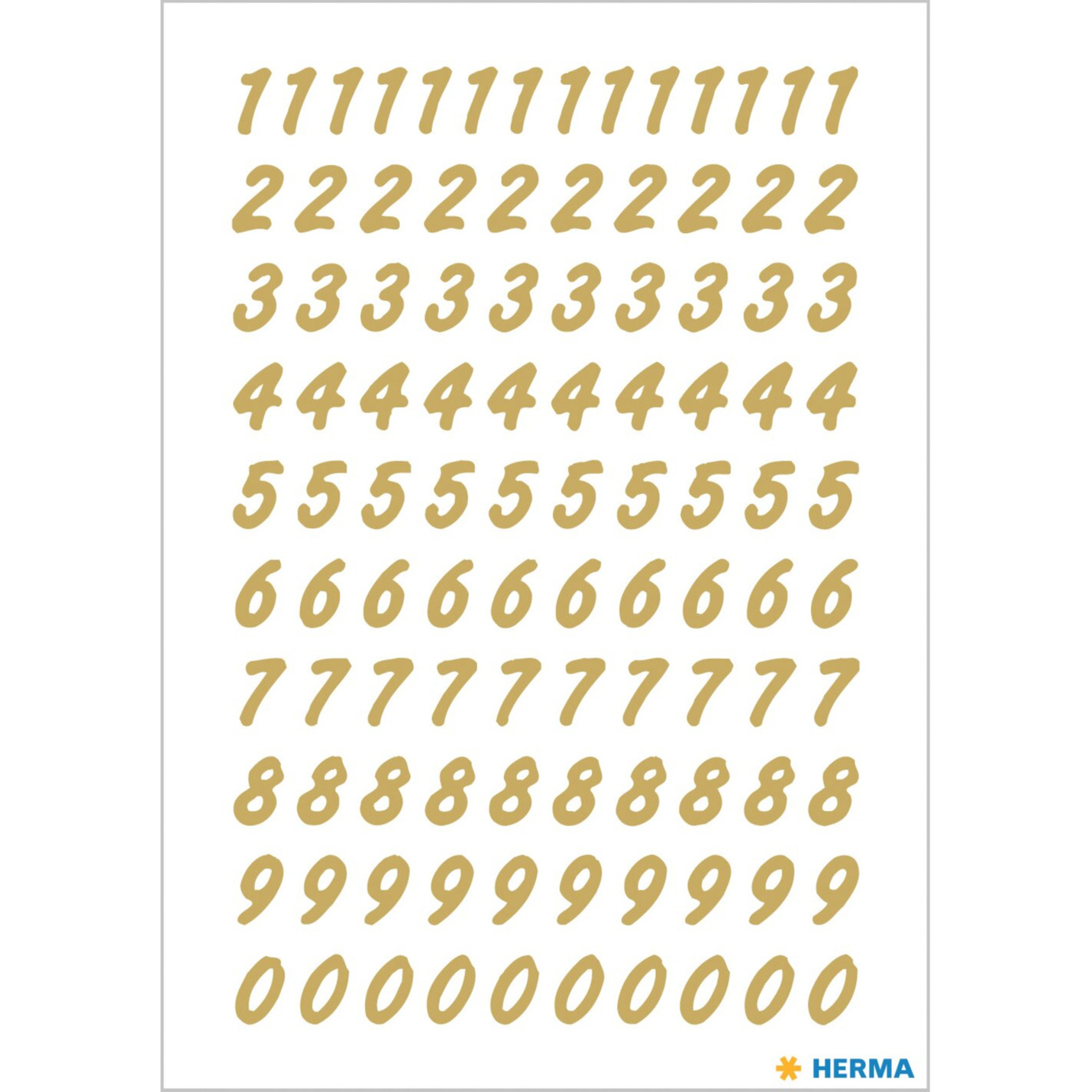 Stickervellen 208x plak cijfers/getallen 0-9 goud/transparant 8 mm -