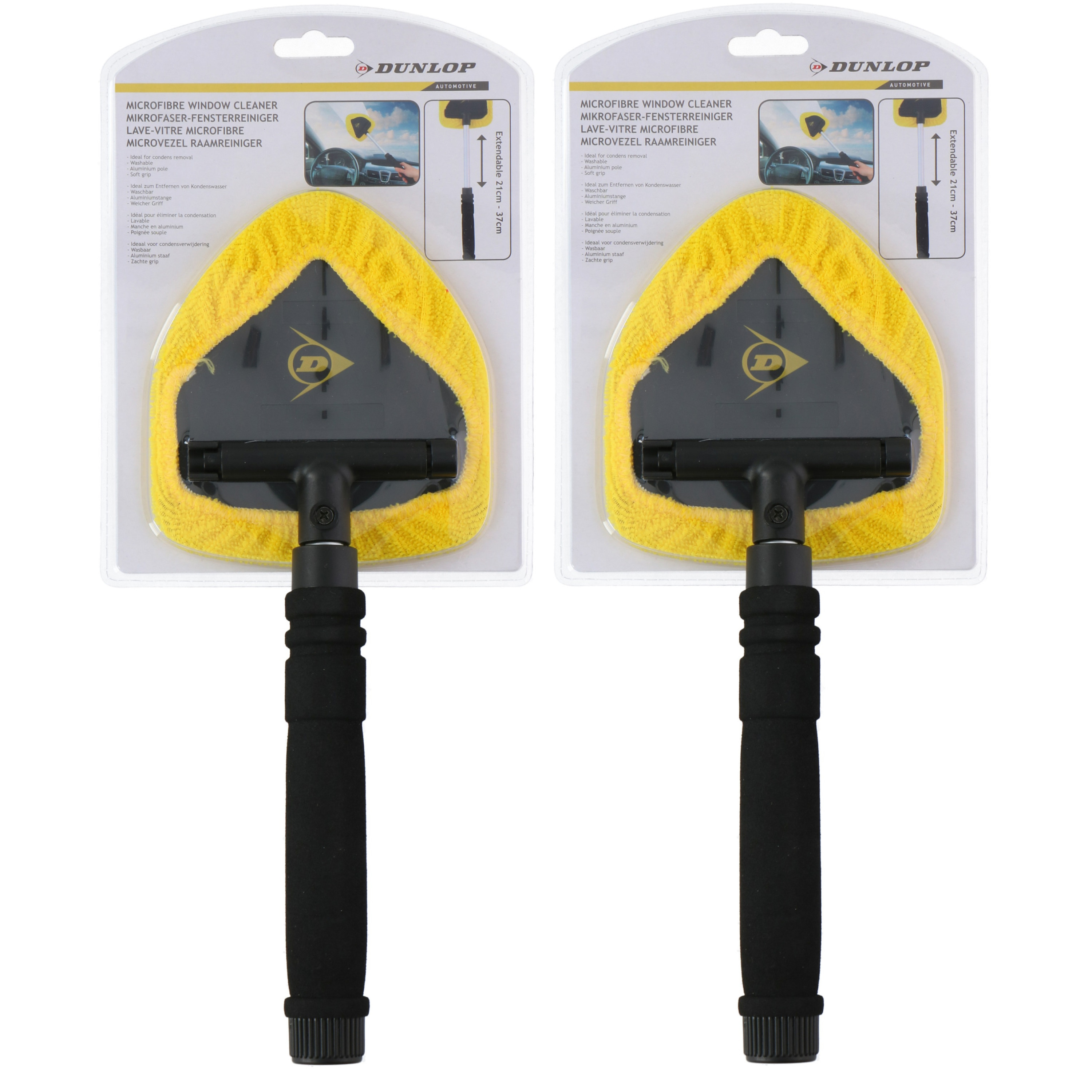 2x stuks microvezel auto raamreinigers/raamtrekkers 21-37 cm -