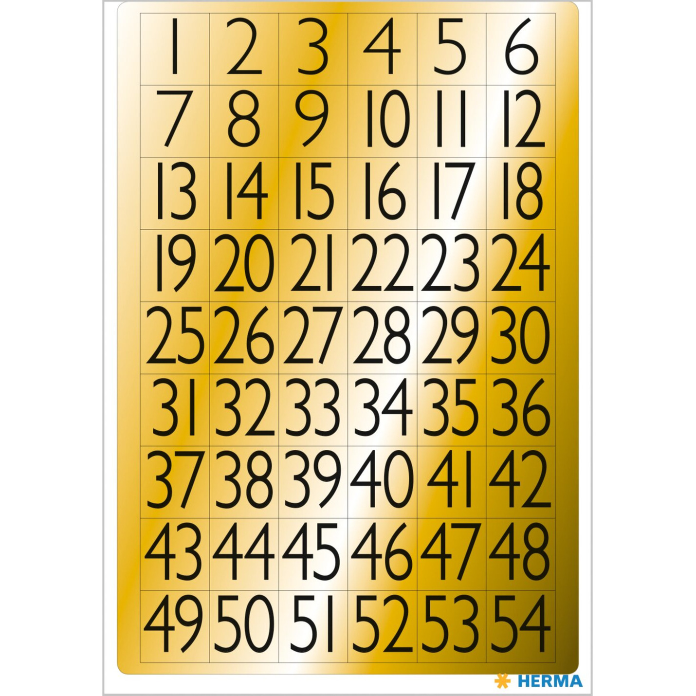 Stickervelletjes met 216x stuks plak cijfers/getallen 1-99 zwart/goud 13x12 mm -