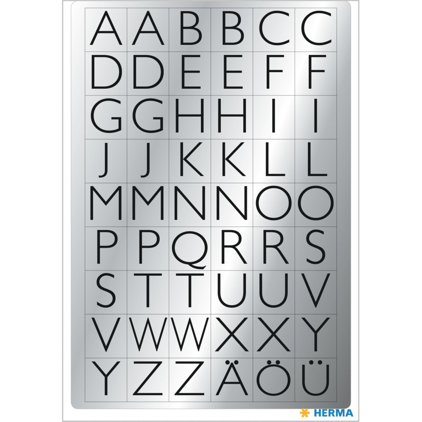 Stickervelletjes met 216x stuks alfabet plak letters zwart/zilver 13x12 mm -