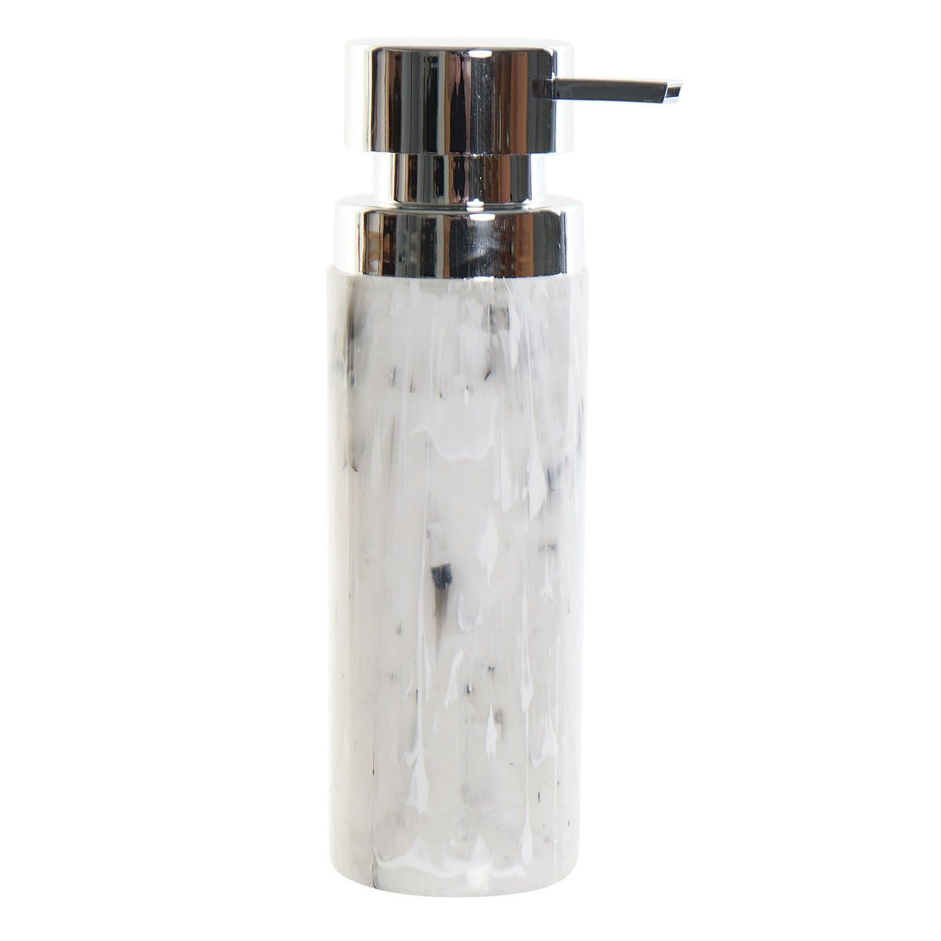Zeeppompje/zeepdispenser marmer look wit polystone 400 ml -