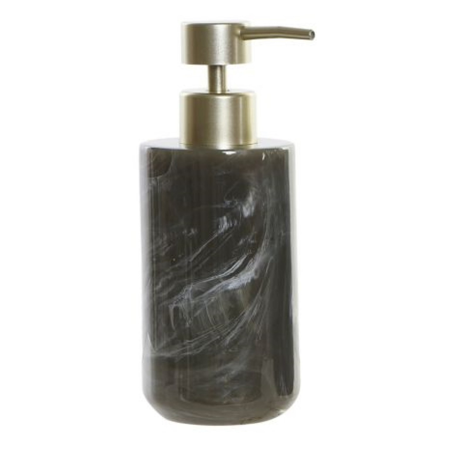 Zeeppompje/zeepdispenser marmer look grijs kunststof 300 ml -