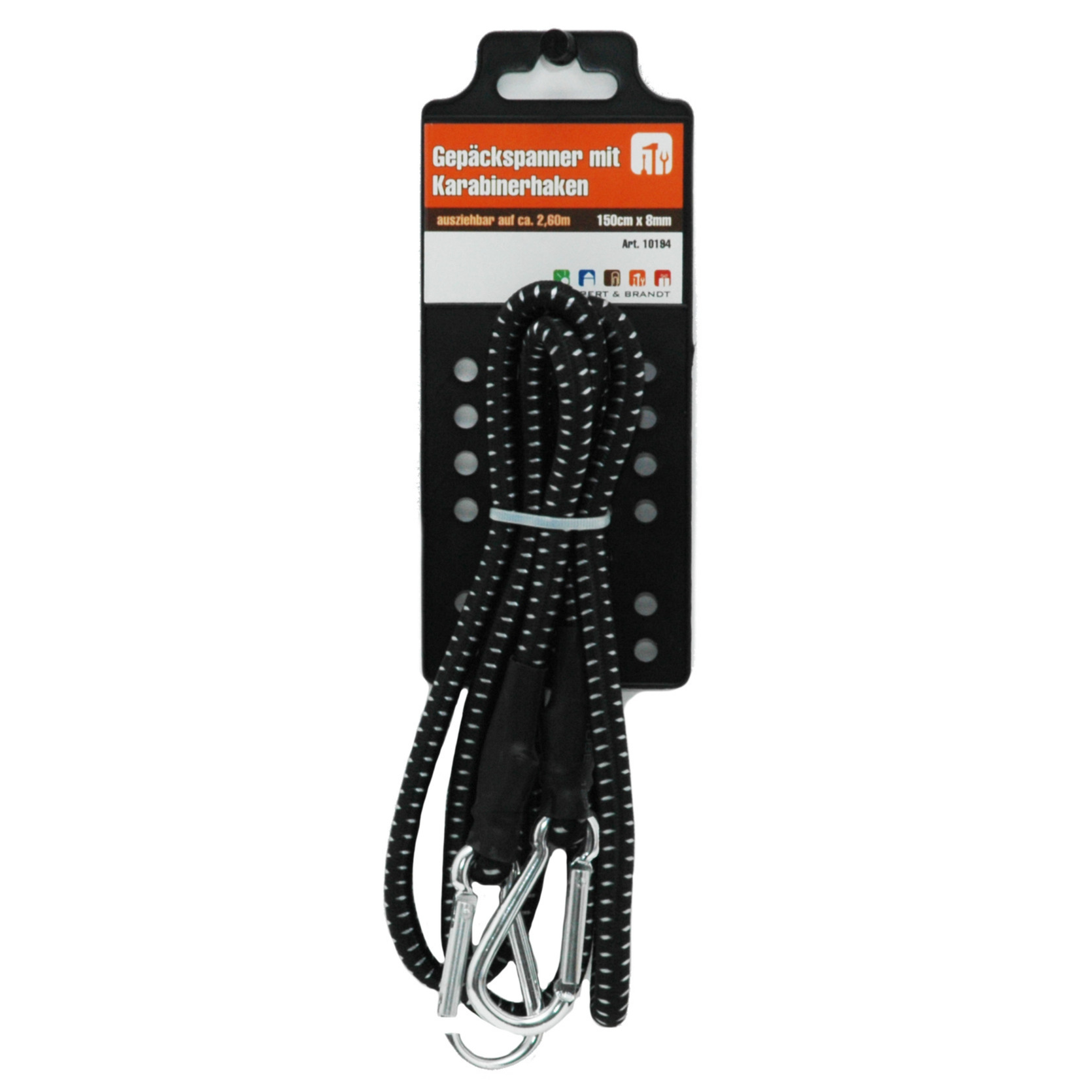 Bagagespin - 1x stuks - snelbinders - 150 cm met karabijnhaken - Spanelastieken met haken -
