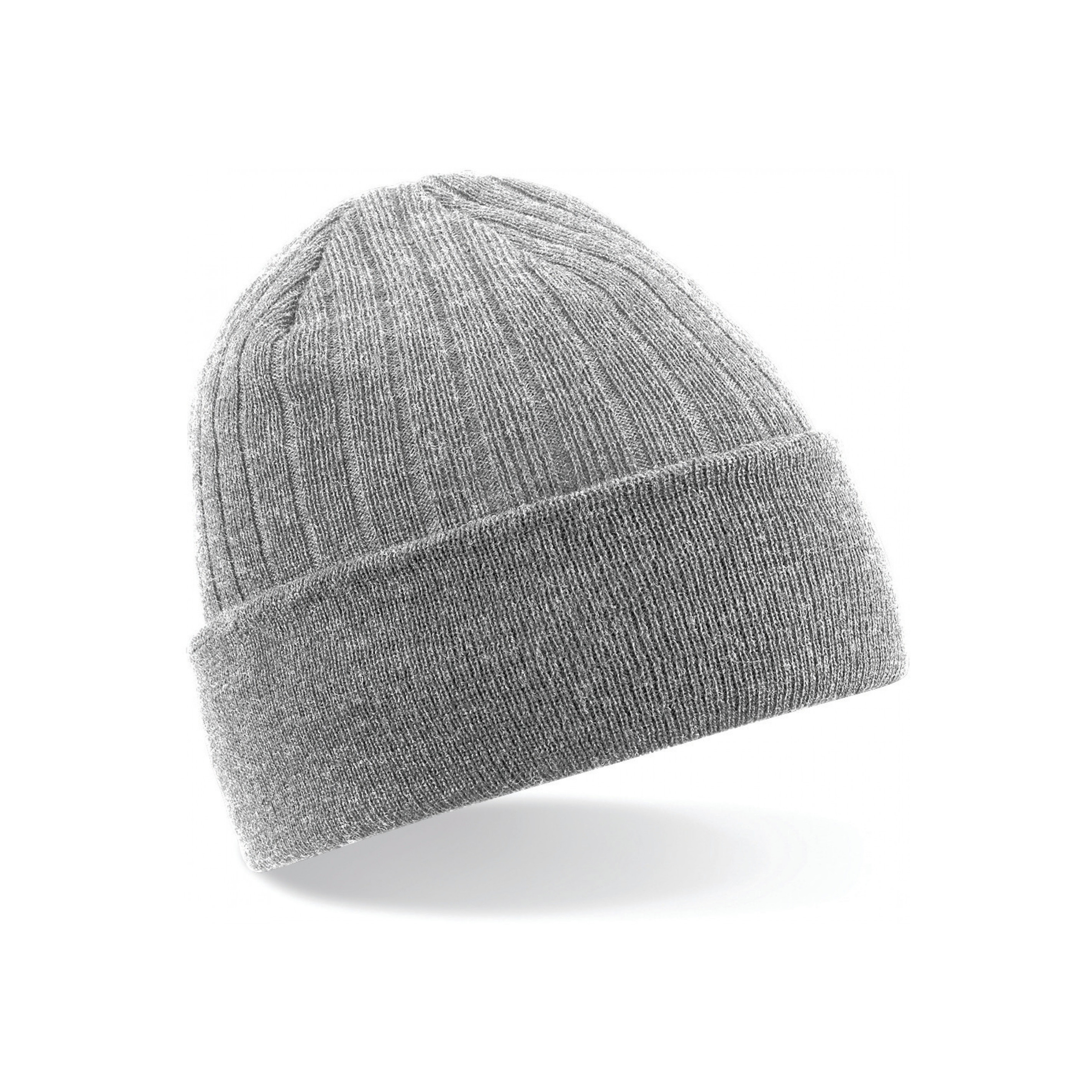 Heren/Dames Beanie Thinsulate Wintermuts 100% acryl wol Lichtgrijs One size -