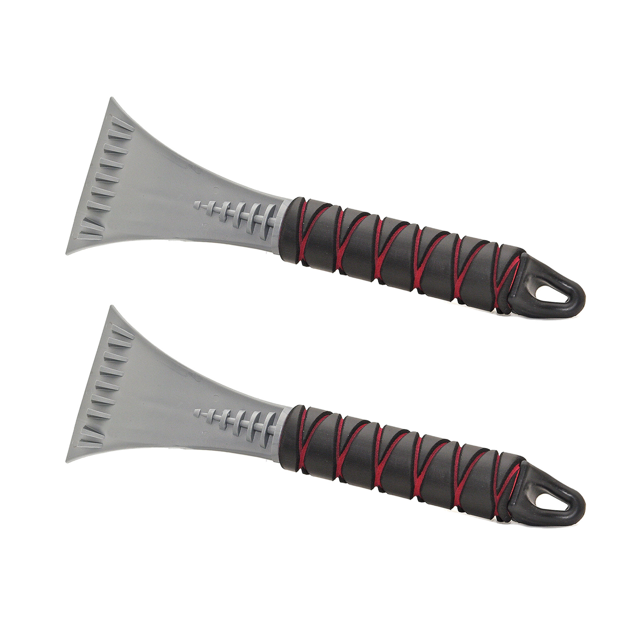 2x stuks kunststof ijskrabber grijs met softgrip handvat 27 cm -