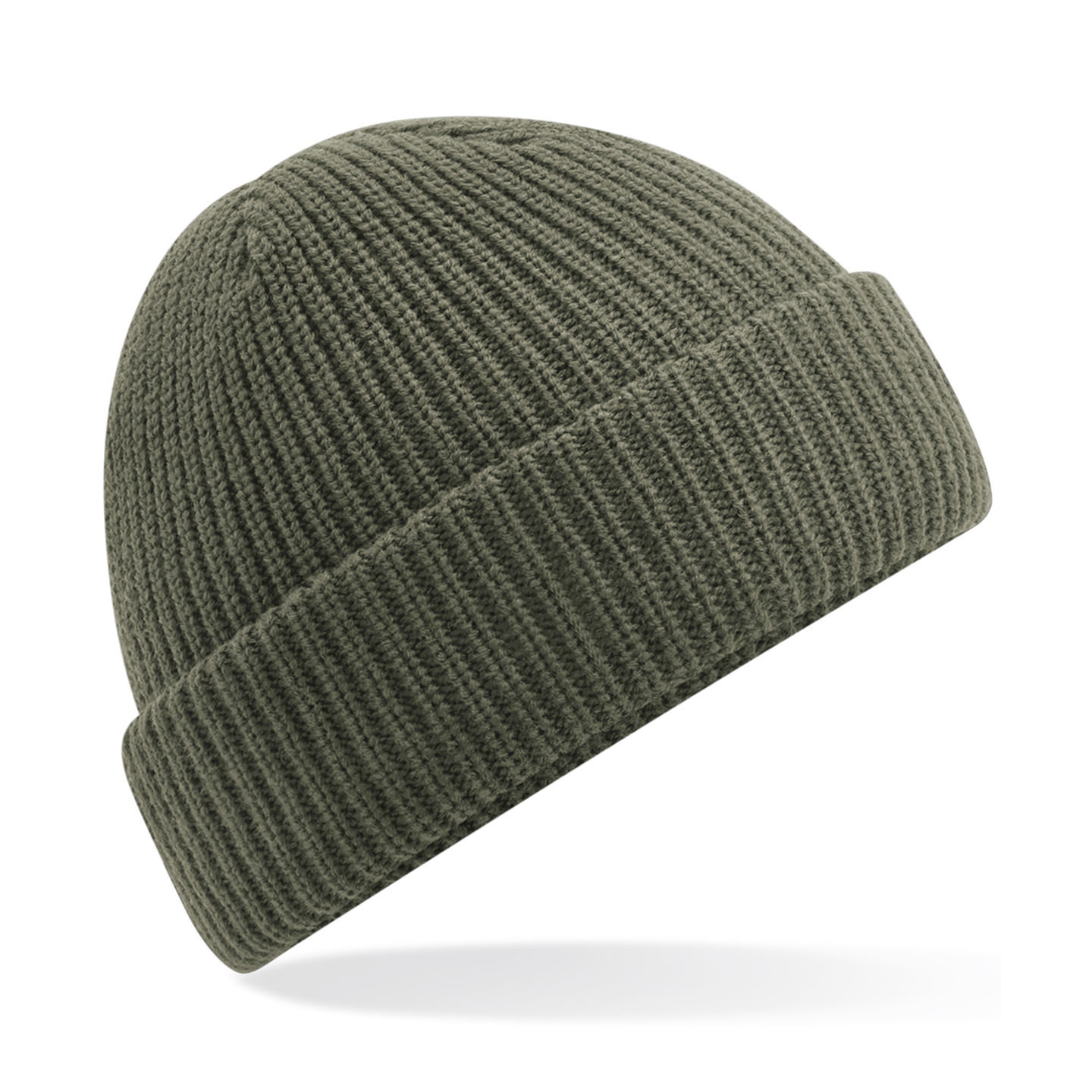 Heren Beanie Wintermuts olijf groen 100% acryl extra warm One size -
