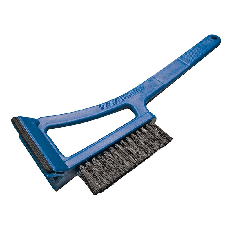 IJskrabber/raamkrabber blauw kunststof met borstel en trekker 36 x 12 cm -