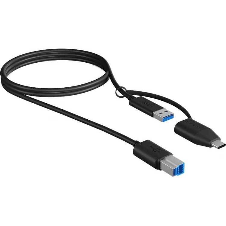 ICY BOX IB-CB032 USB-B > USB-A en USB-C kabel 1 meter