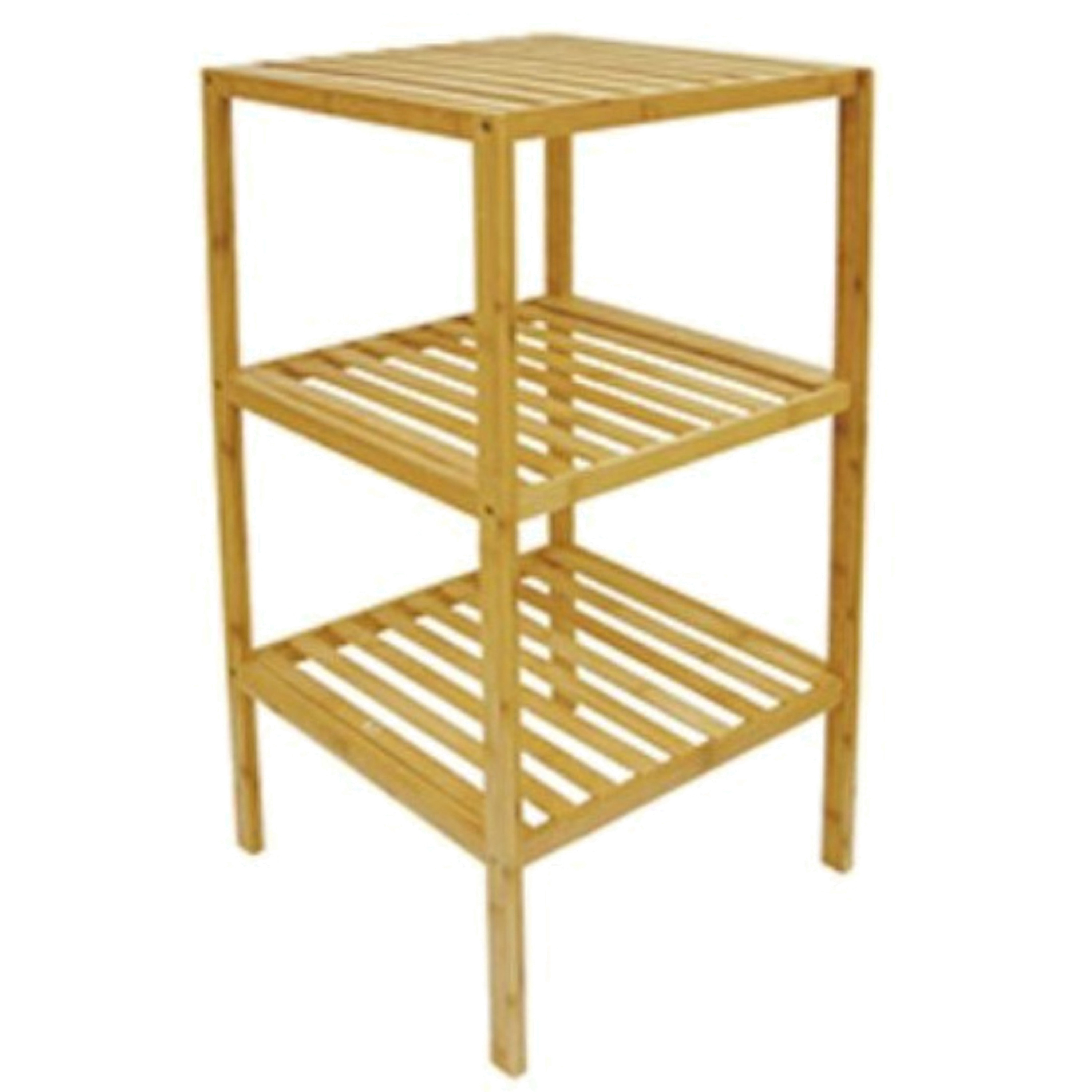 Badkamerrek/opbergkast bamboe 3-laags 37 x 37 x 80 cm -