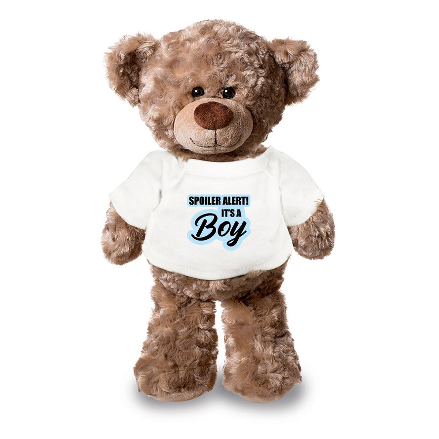 Spoiler alert boy aankondiging jongen pluche teddybeer knuffel 24 cm -