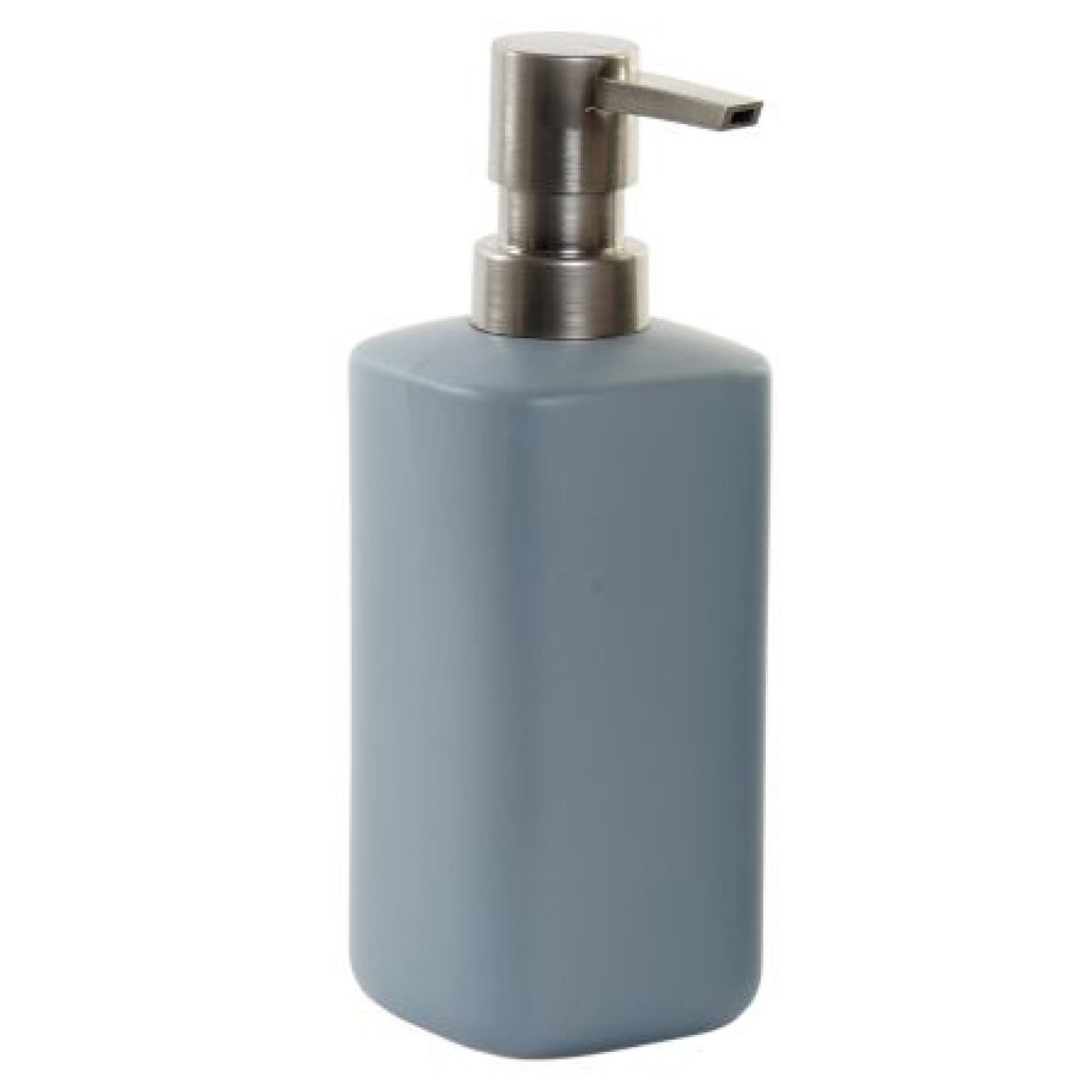 Zeeppompje/zeepdispenser lichtgrijs polystone 300 ml -