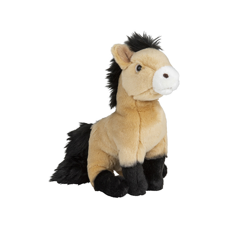 Nature Planet Pluche Przewalski paarden knuffeldier - lichtbruin - 18 cm - Boerderij knuffels -
