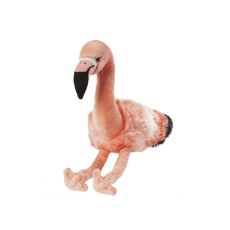 Nature Planet pluche knuffeldier Flamingo - Roze - 35 cm - Tropische vogels knuffels -