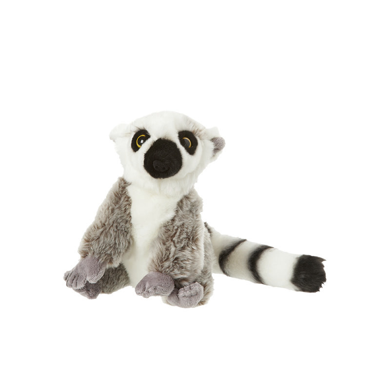 Nature Planet Ringstaart Maki aap - grijs - 18 cm - pluche dieren knuffels - Apen -