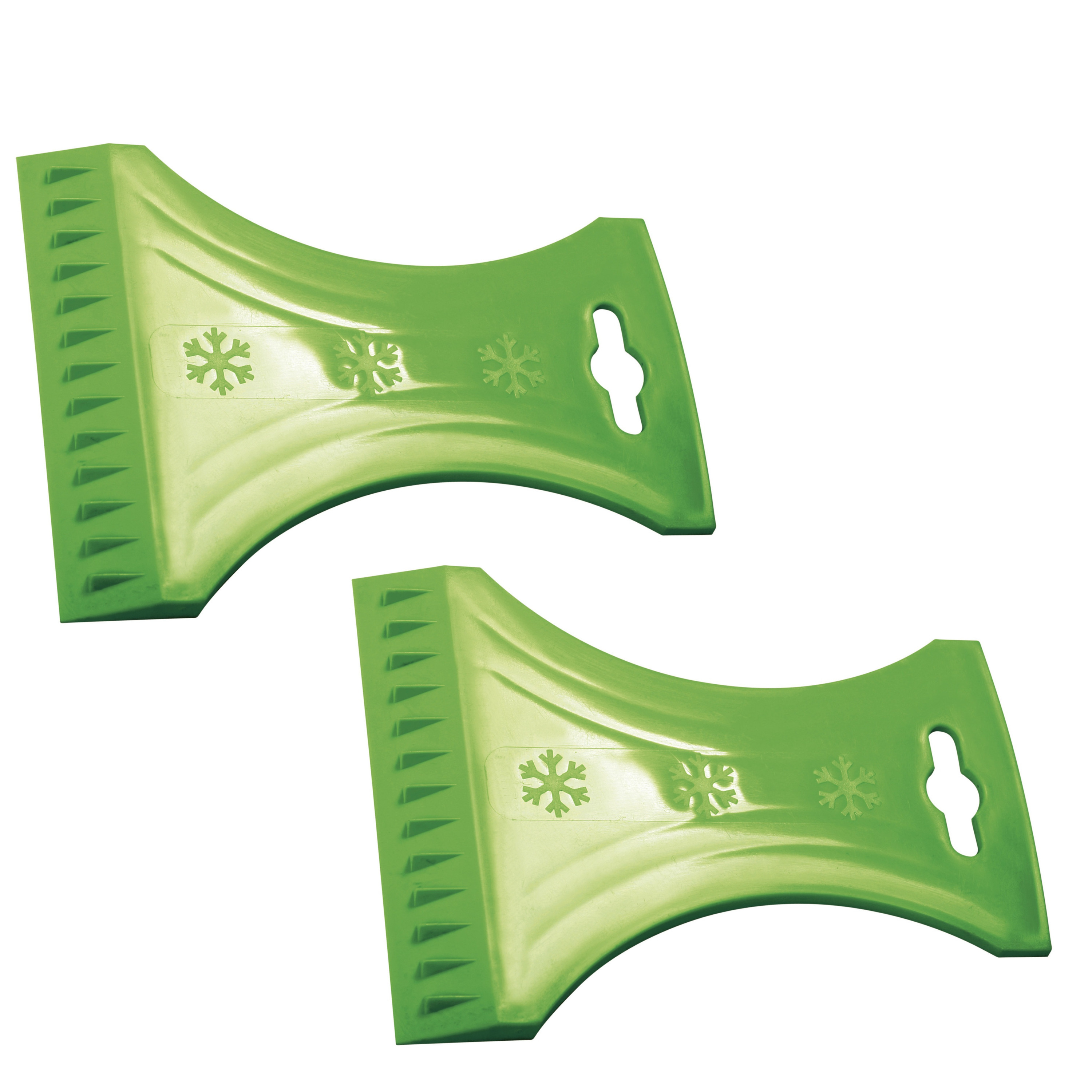 2x stuks ijskrabber/raamkrabber groen kunststof 10 x 13 cm -
