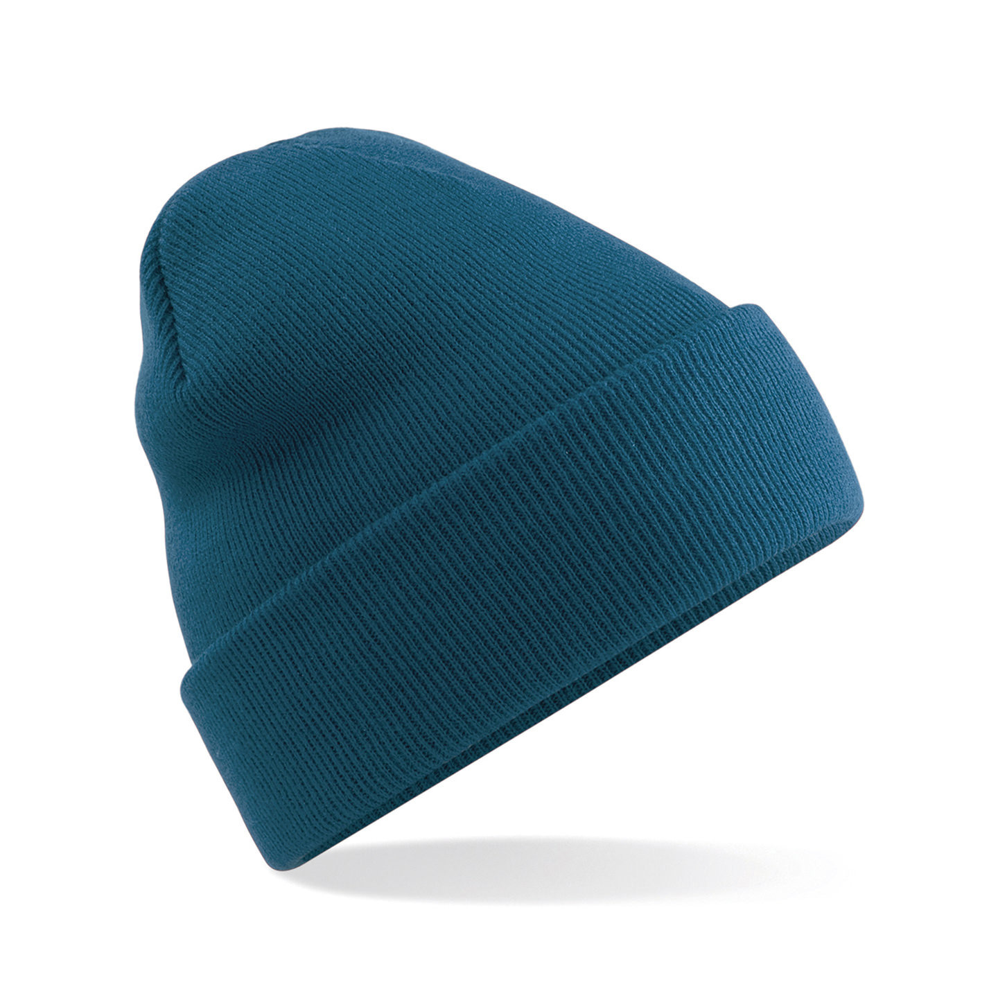 Basic dames/heren beanie wintermuts 100% soft Acryl in kleur petrol blauw One size -