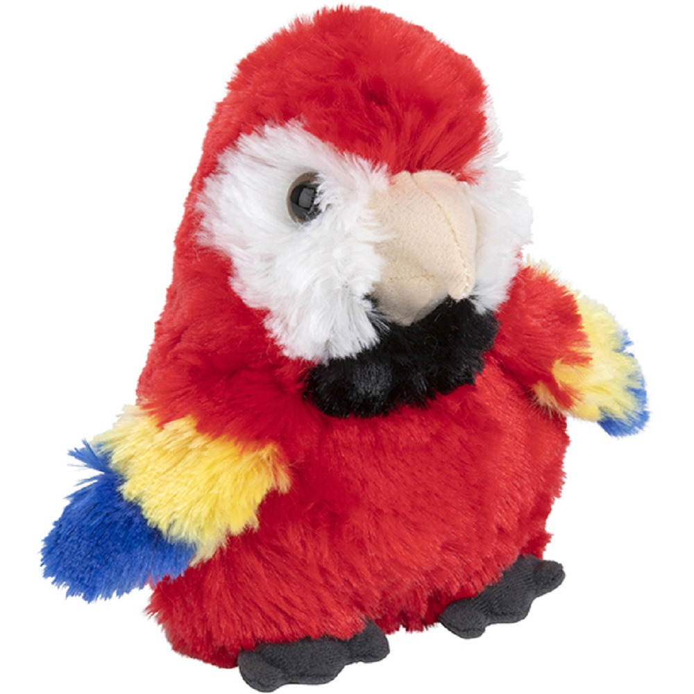 Knuffeldier Papegaai - pluche knuffel - rood - 13 cm - dieren knuffel - Tropische vogels -
