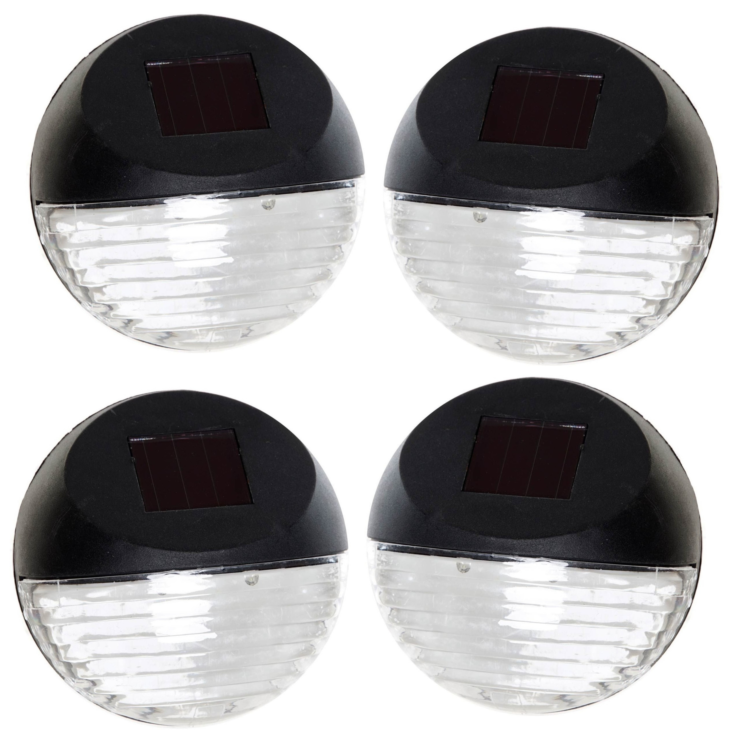 6x Solar LED verlichting voor huis/muur/schutting wandlamp 11 cm zwart -