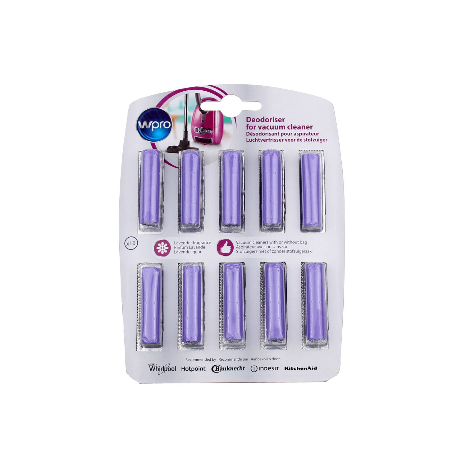 Whirlpool 10 Cartridges For Vacuum Cleaner Lavande 484000008607