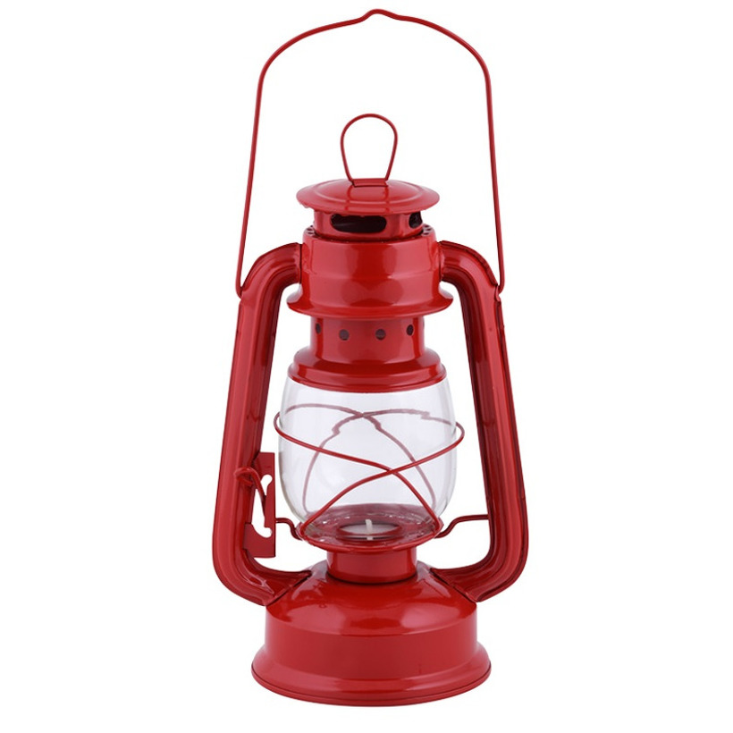 Stormlantaarn/windlicht rood 11,5 x 15 x 24 cm -