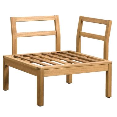 Hoekfauteuil Orleàns - eucalyptushout - 78x78x65 cm - Leen Bakker