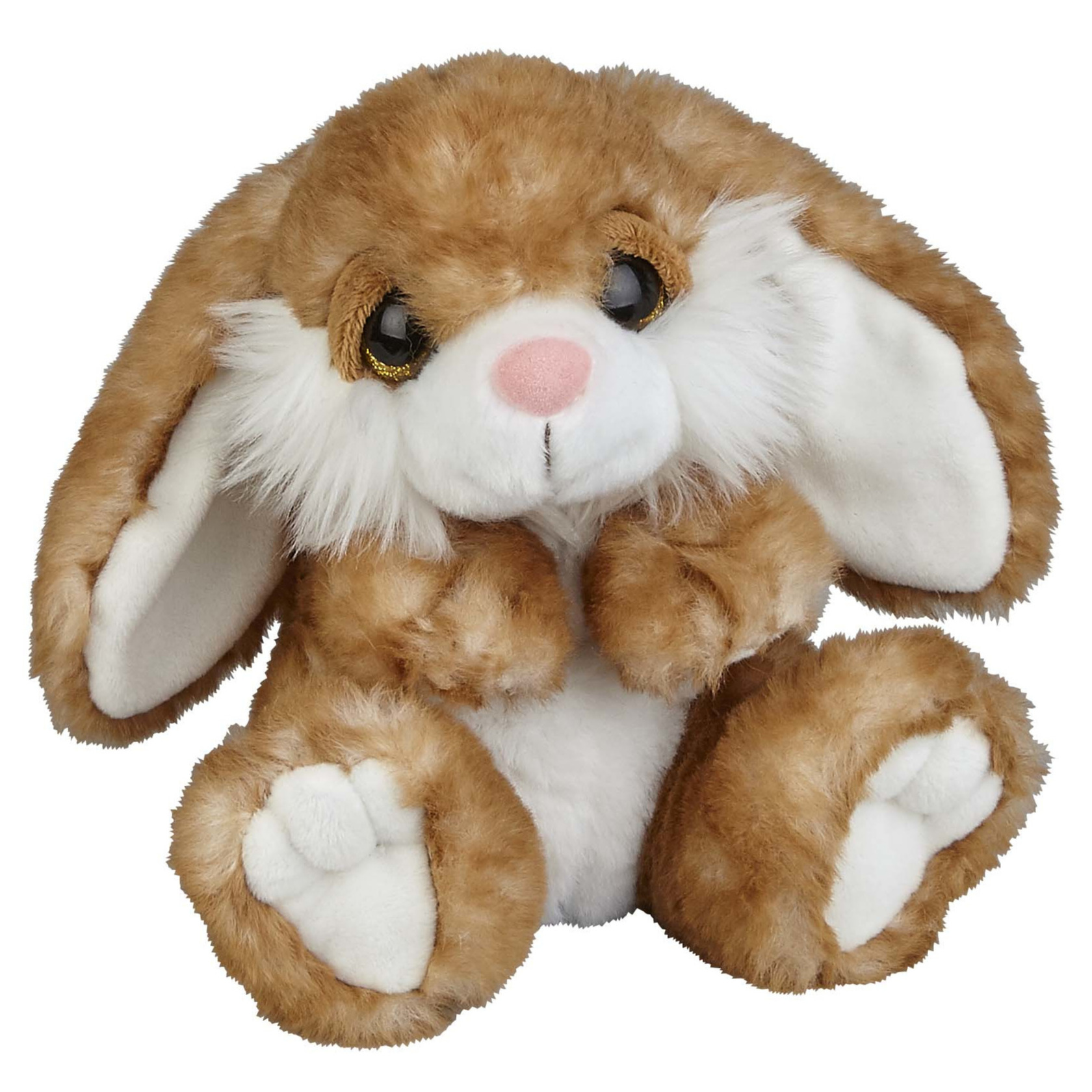 Ravensden Pluche knuffel dier Konijntje - 18 cm - lichtbruin - zittende konijnen -