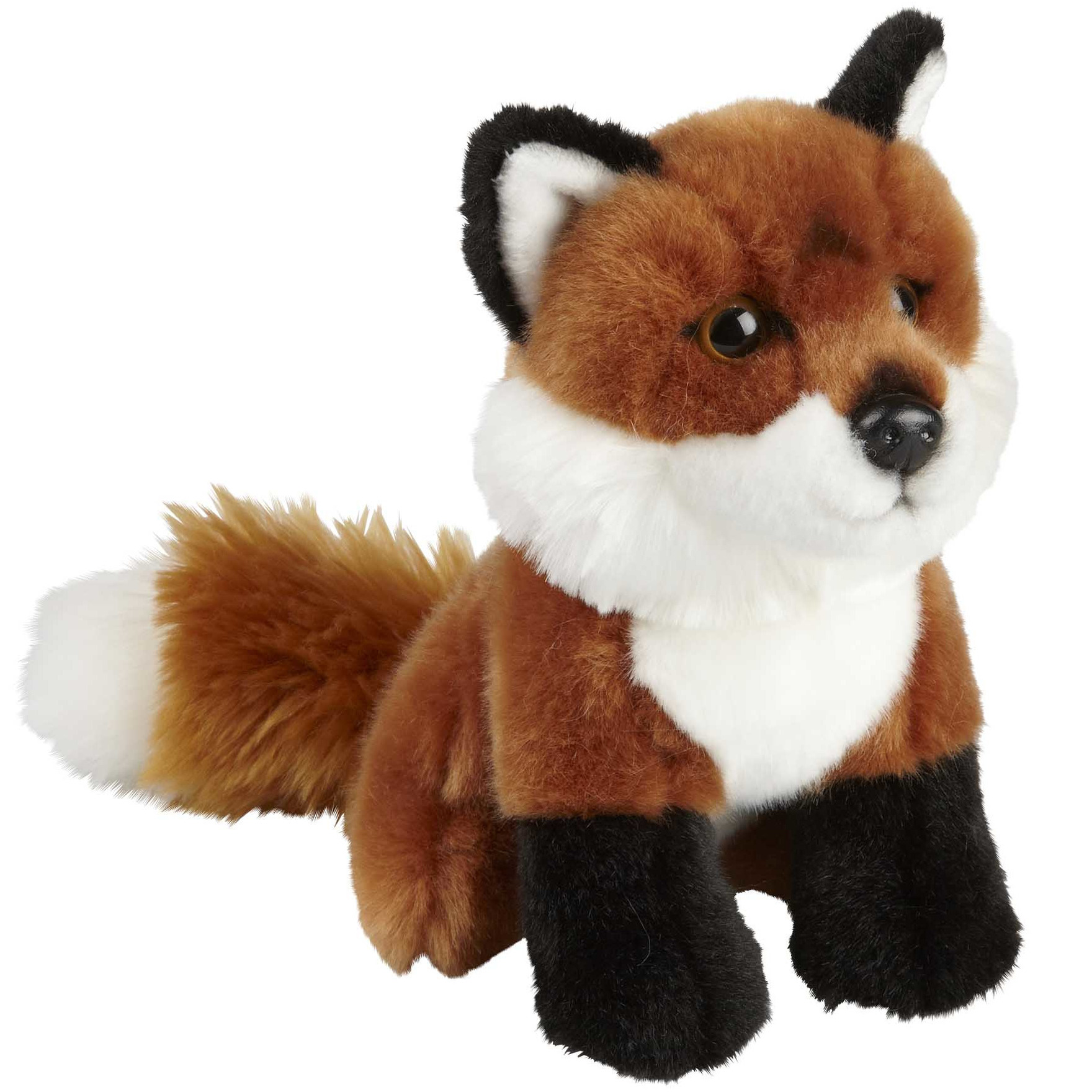 Pluche vos knuffel - bruin - 18 cm - wilde dieren knuffels -
