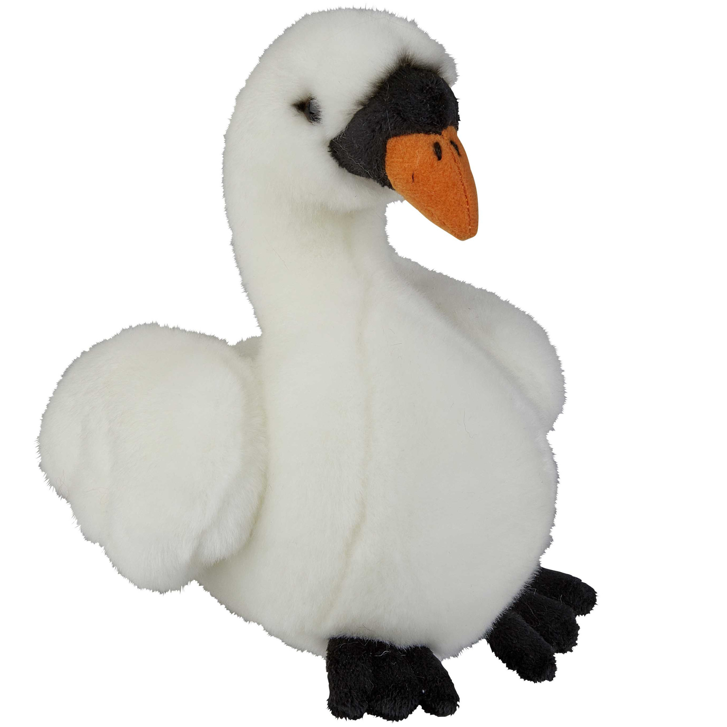 Pluche knuffel dieren Witte Zwaan vogel van 18 cm -