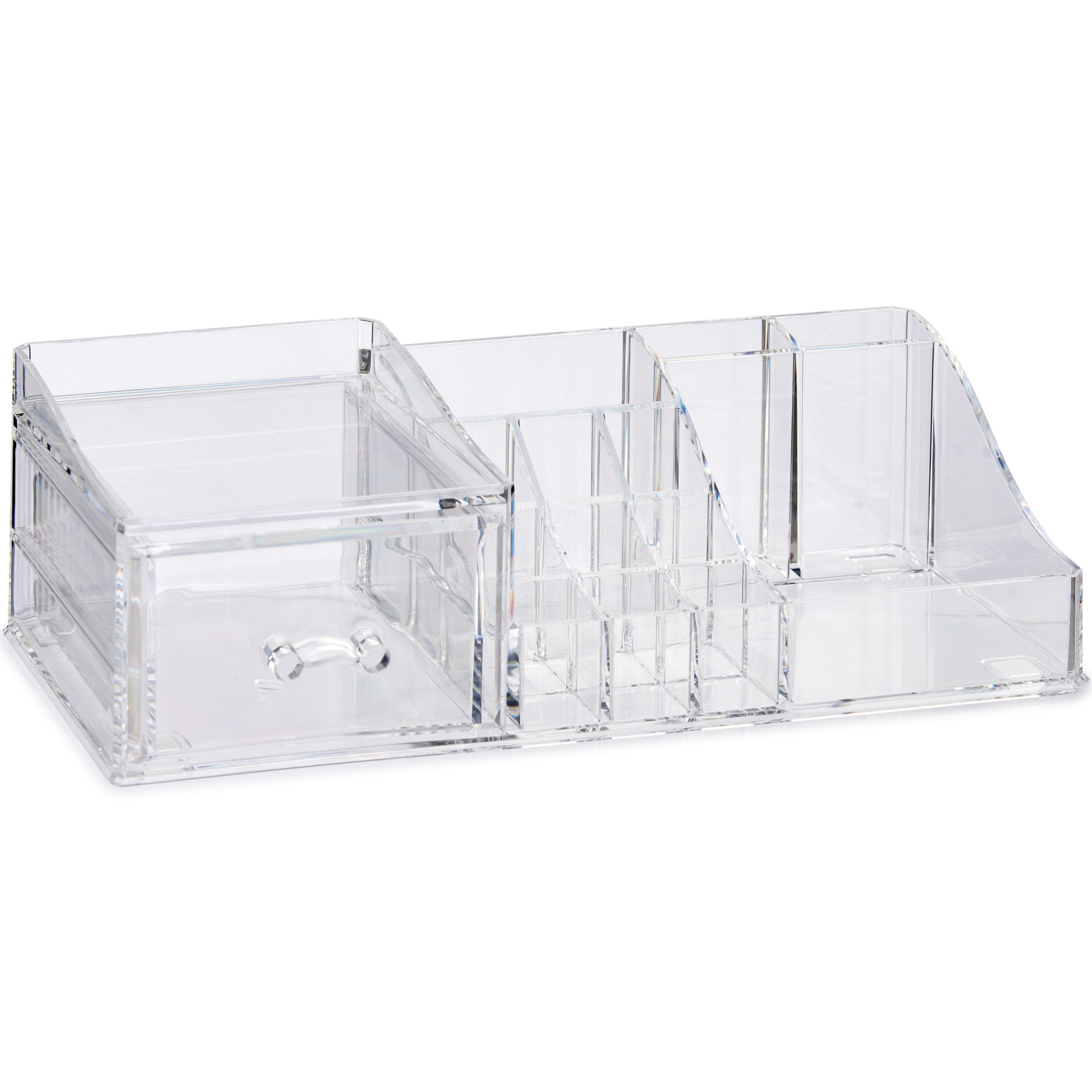 Make-up organizer/opberger 13-vaks met lade 30 x 15 cm van kunststof -
