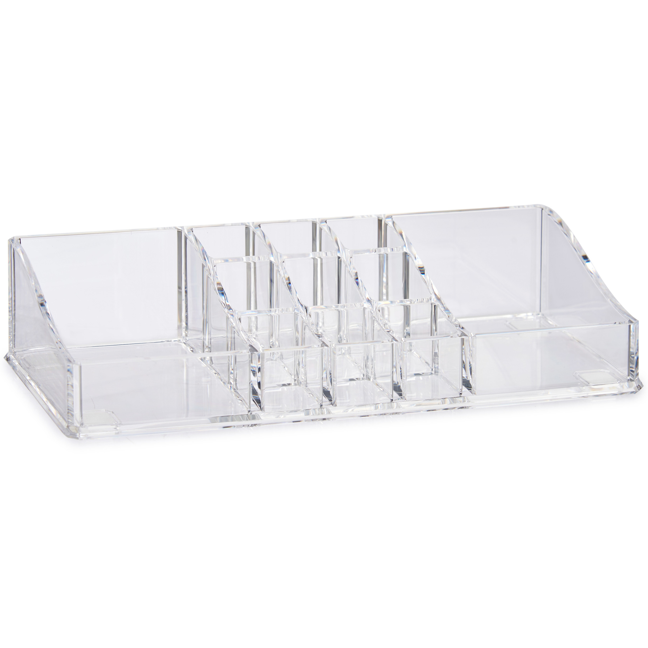 Make-up organizer/opberger 11-vaks 22,5 x 9 cm van kunststof -