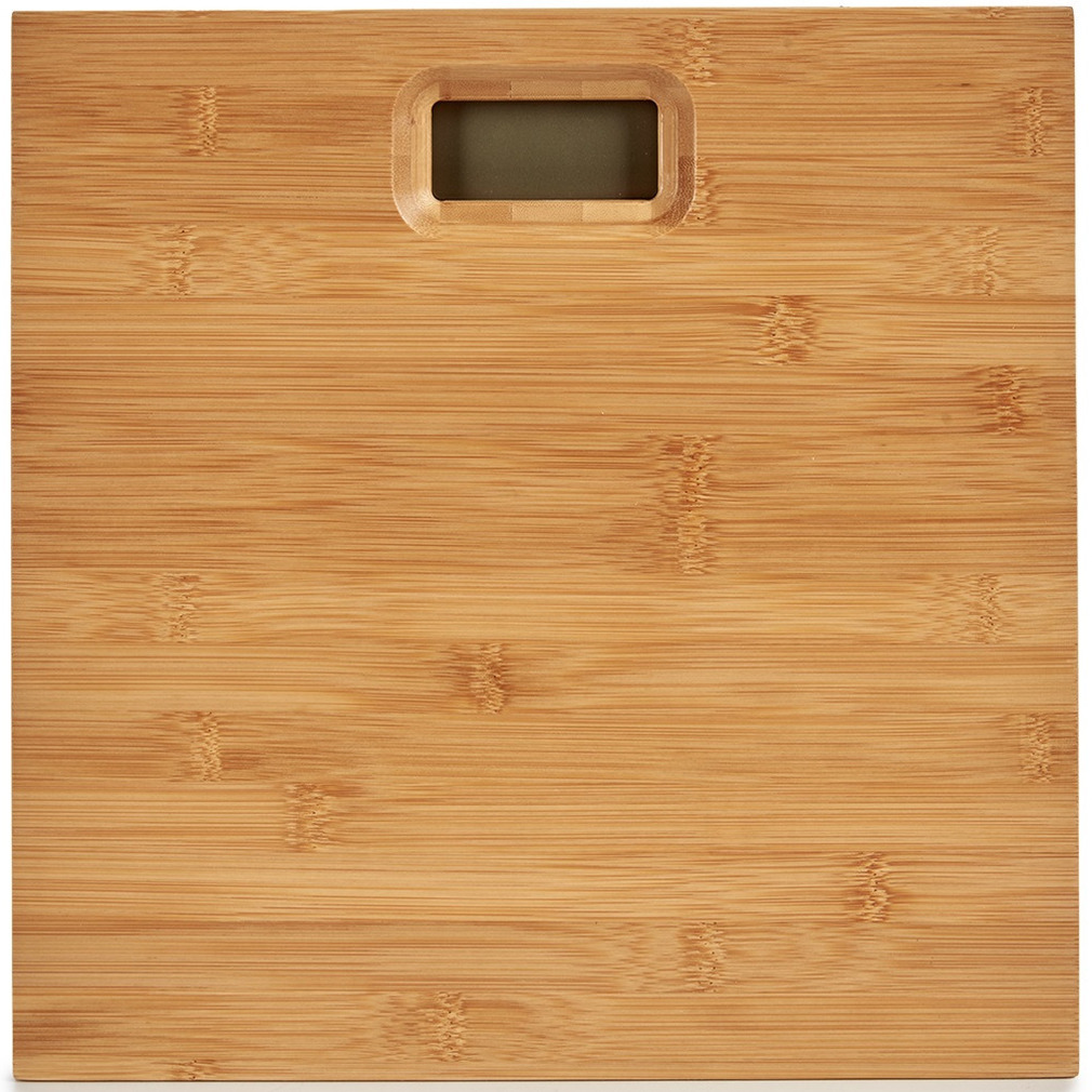 Bamboe houten personen weegschaal 30 x 30 cm -