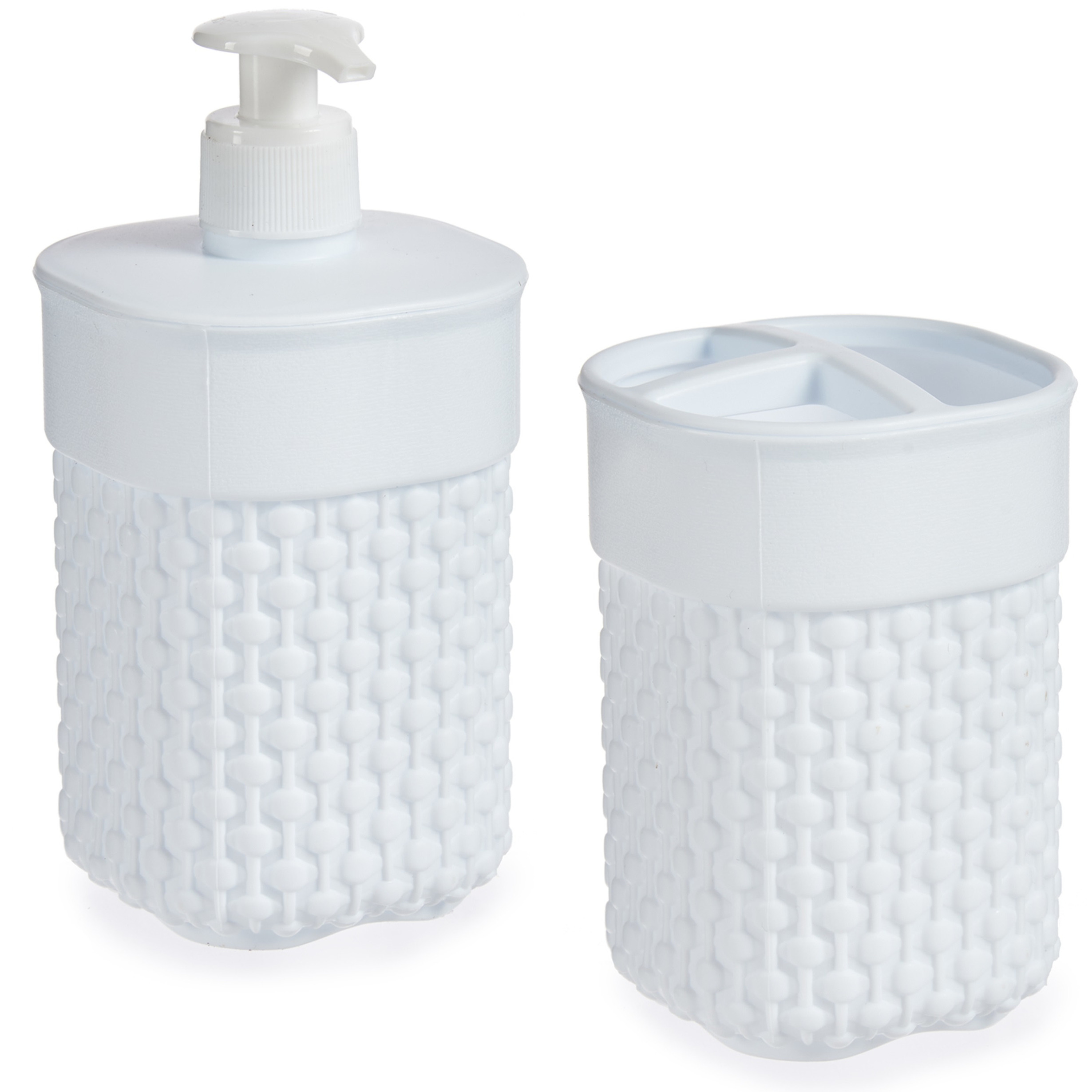 Badkamer accessoires set 2-delig wit van kunststof -