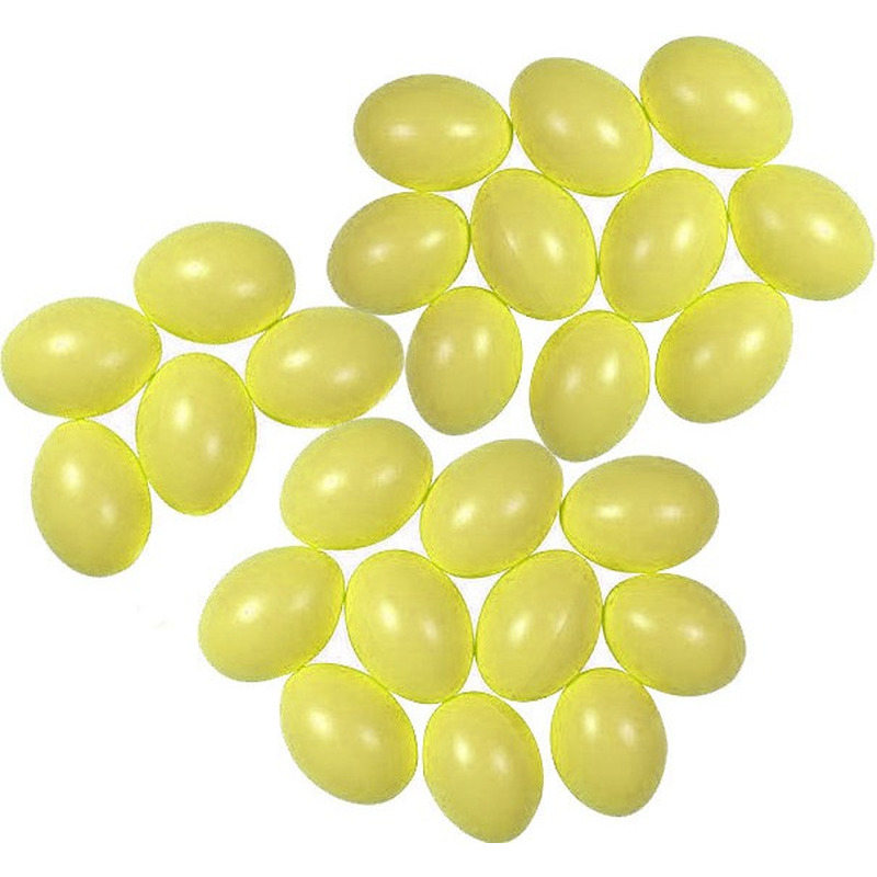 Hobby knutsel eieren - 100x - 6 cm - geel - kunststof - decoratie paaseieren -